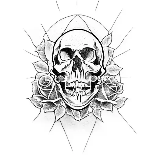 Skull Coffin And Rosses