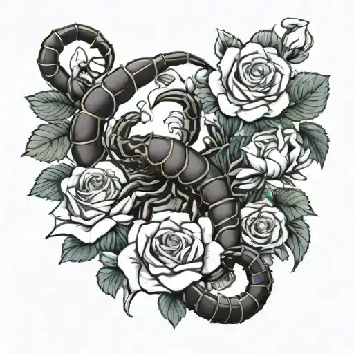 Scorpion With Roses