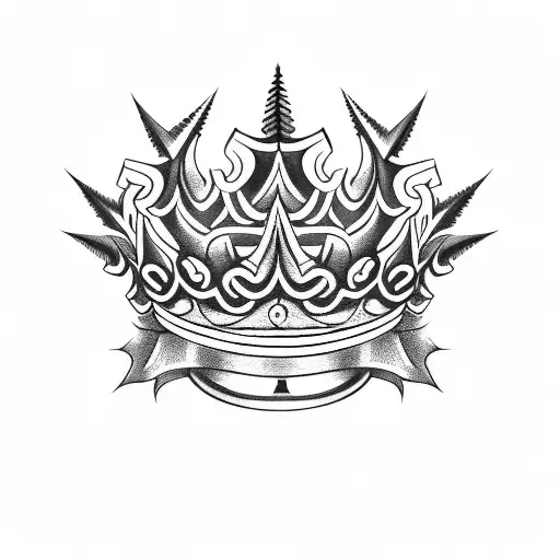 Armband Tattoo With 72 Thorns King Crown