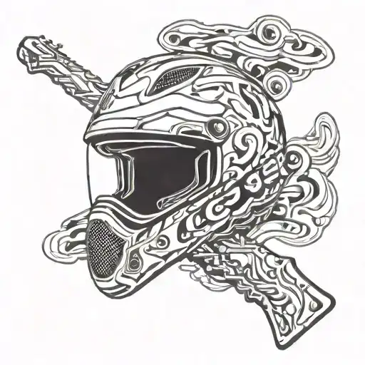 Incorporate A Guitar And Motocross Helmet Into A Unique Design