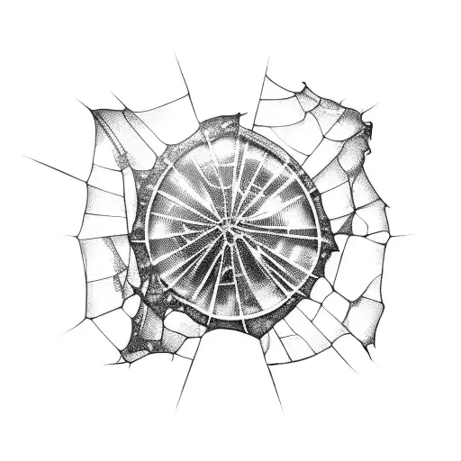 Broken Glass With Cobwebs