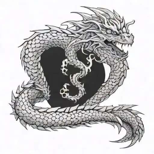 Realism Dragon Wrapped Around A Leg Sleeve