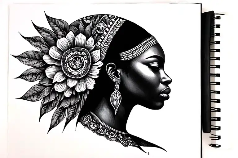 African Goddess Emerging Tattoo