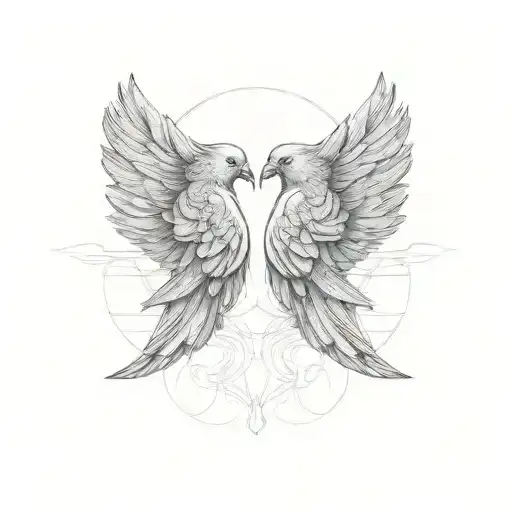 A Pair Of Angel Wings Wrapped Around A Cardinal Bird