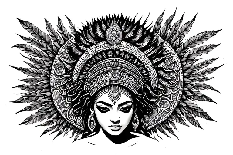 Creative African Goddess Surrounded