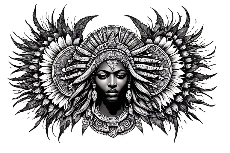 Creative African Goddess Surrounded
