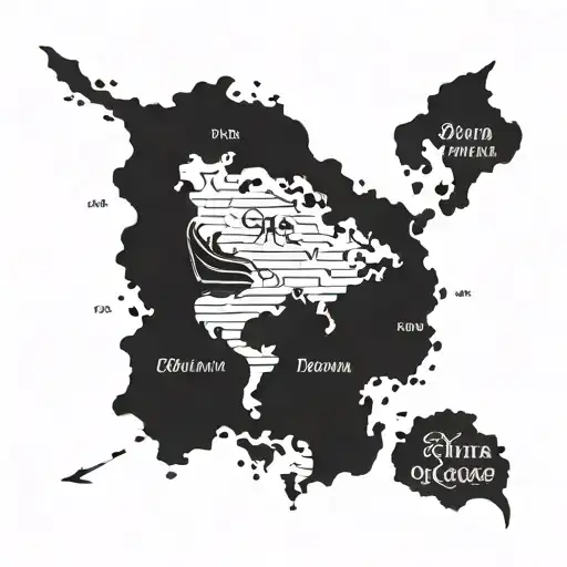 Pirate Style World Map With Menta Ray And First Name Maxime In Polynesian