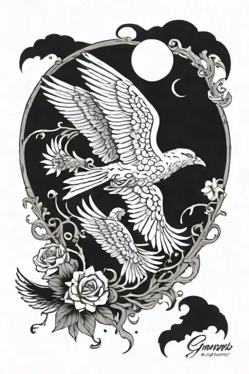 Grampas Name With Death Date And Angels Flying