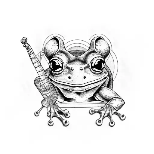 Frog With Banjo Tattoo