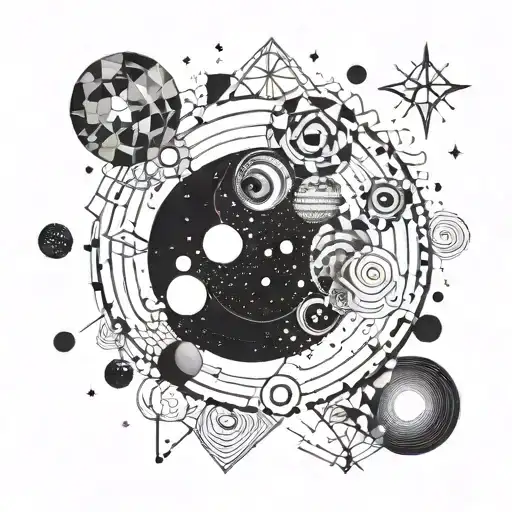 An Abstract Representation Of The Universe With Psychedelic Colors And Geometric Shapes Tattoo