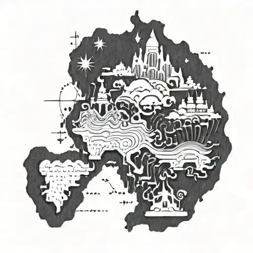 A Map Leading From Australia To Thailand Travel Tattoo