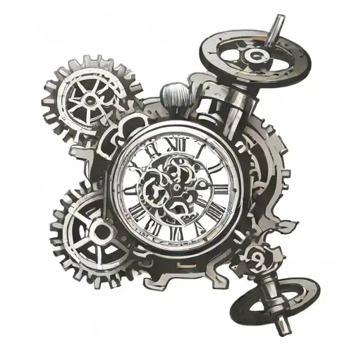 Clock Melting Timepiece With Gears