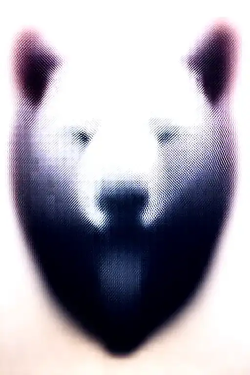 Growling Bear Face And Realistic Rocky Mountains Inside