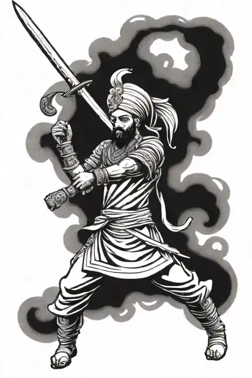 Sikh Warrior And Sword