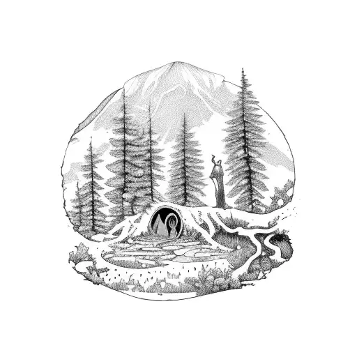 Forest Scene With Frodos Hobbit Hole