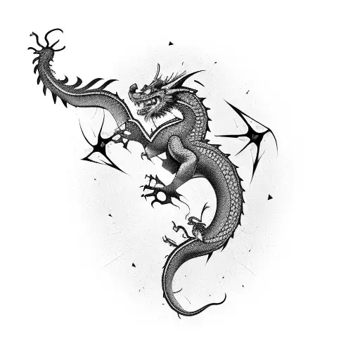 Western Dragon Flying Upwards