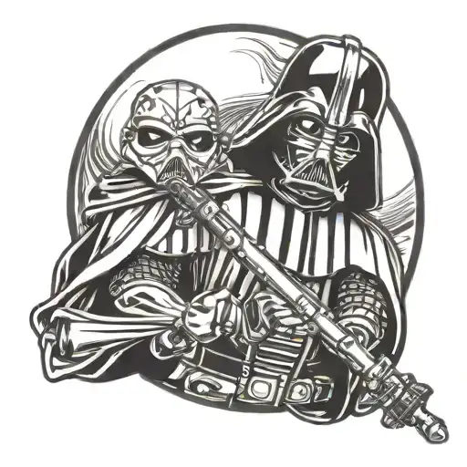 Dart Vader Holding A Lightsaber