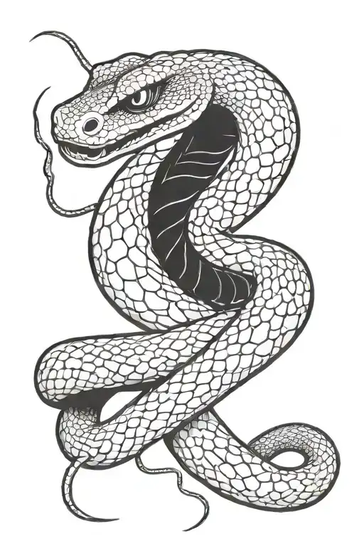 Snake Pierced By Needles