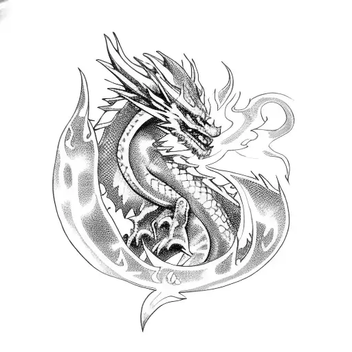 Anime Dragon With Flames