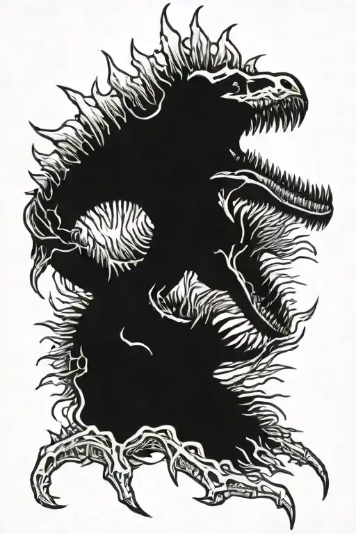 Spinosaurus Skeleton Roaring