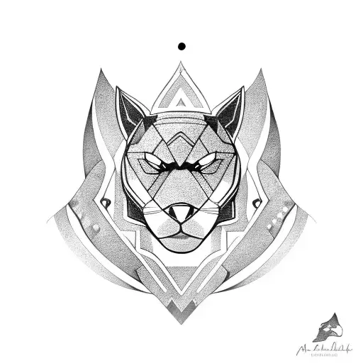 Tribal Shoulder Design With A Black Panther In The Center