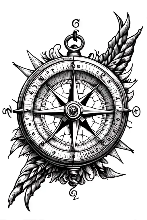 Nautical Compass Forearm Tattoo Design