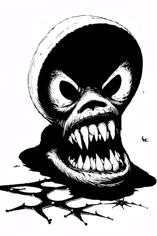 The Muzzle Of Toothy On The Floor Of The Mutant Face With A Web On The Background