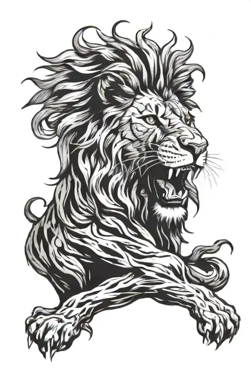 Front Facing Lion Roaring