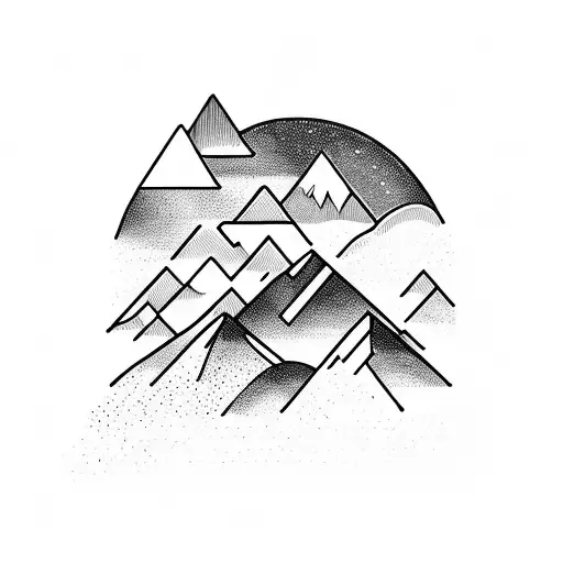 Mountain Scene Inside Hourglass