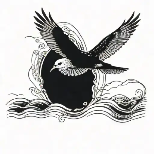 Bird Flying Over Ocean