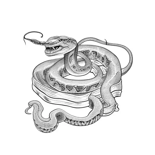 Dagger And A Snake Around It