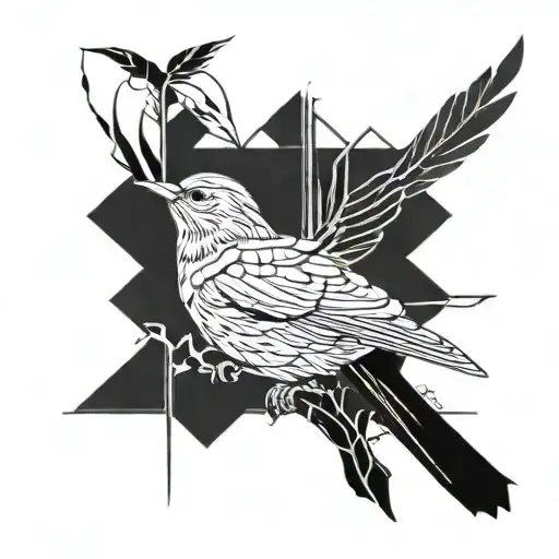 Bird Overlapping Roman Numerals