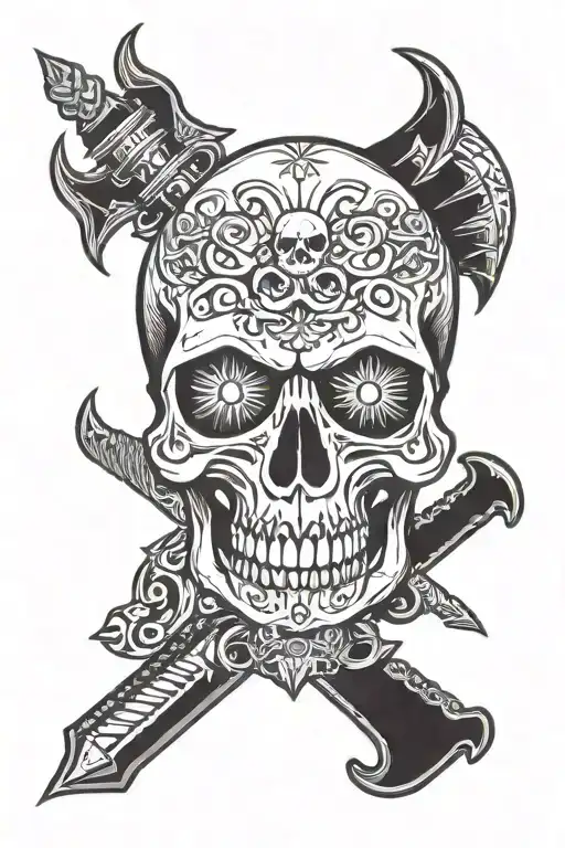 Rocker And Biker Skull