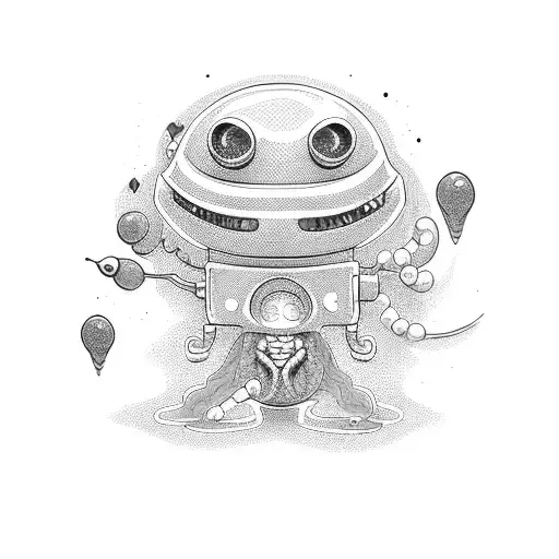 Small Cute Green Cartoon Alien