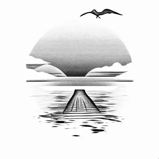 Lake Shore With A Sunset