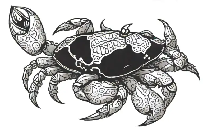 Crab With Compas Rose