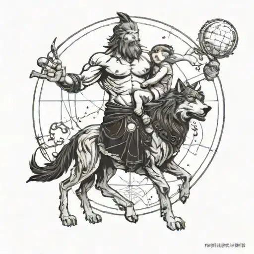 Atlas Carrying The World Wolfpack Family With Father Protecting