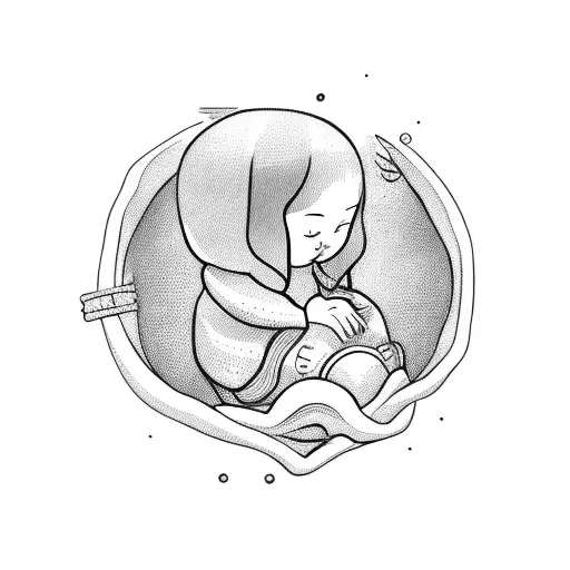 Baby Curled Up In Hand