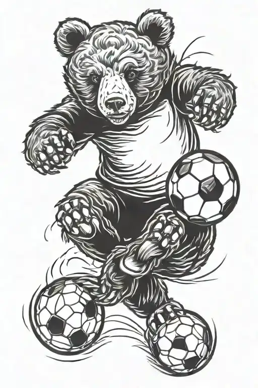 Bear Playing Soccer
