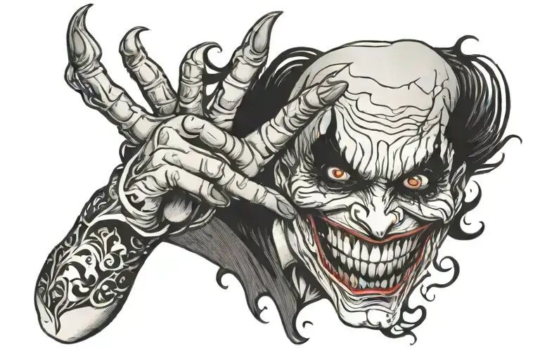 Joker Smile Hand Tattoo Design