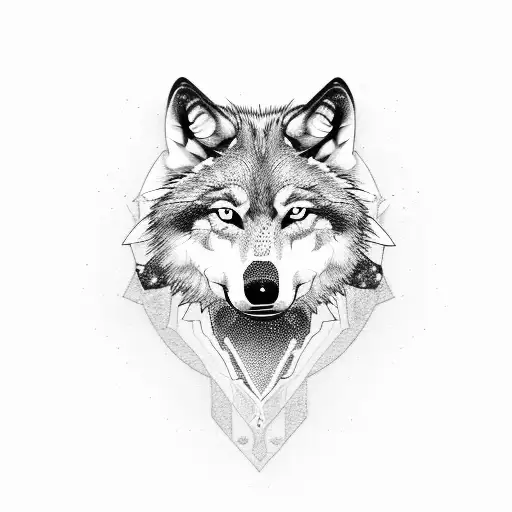 Wolf Head With Wolves Under It