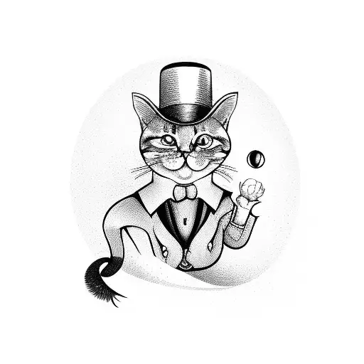 Cat In A Magician Top Hat