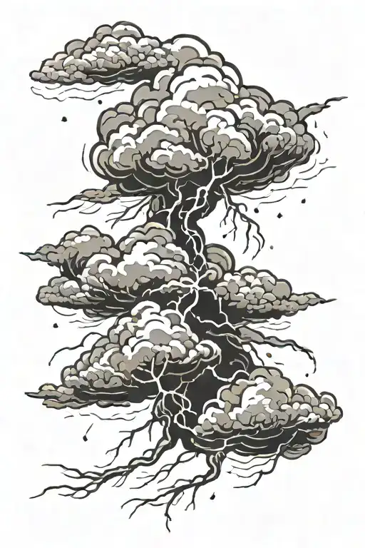 Stormy Cloud With Lightning Storm