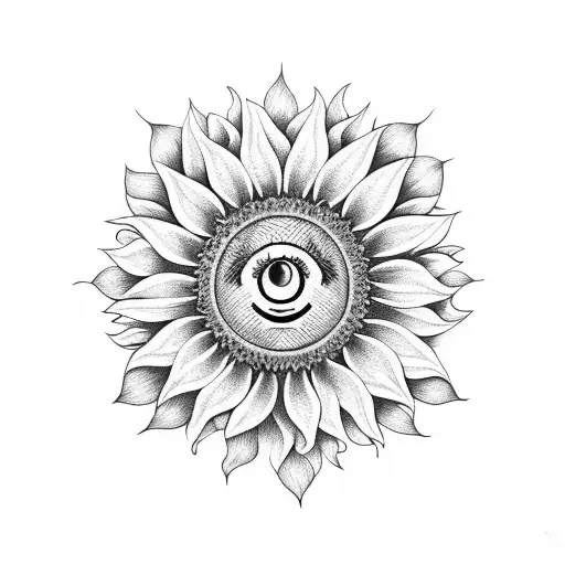 Sunflower With Smiley Face