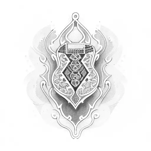 Guitar With Intricate Pattern