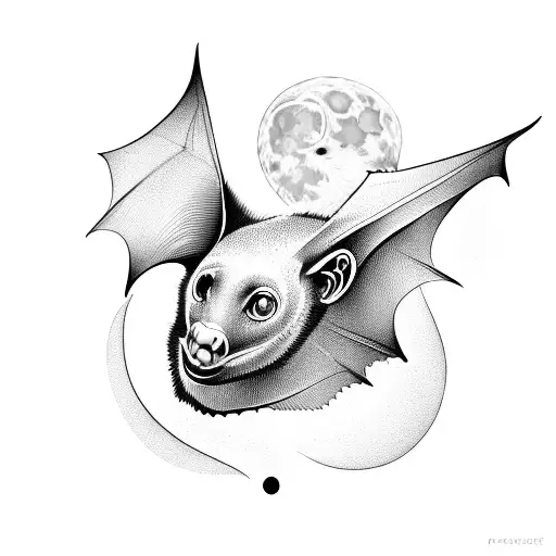 Fruit Bat And Moon