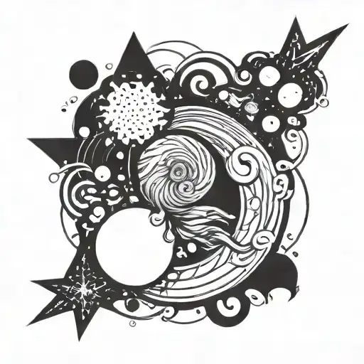 Incorporate A Swirling Galaxy With Neon Colors Into A Psychedelic Tattoo Design Tattoo