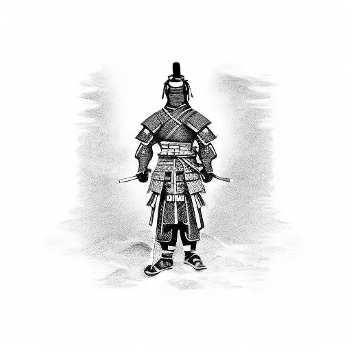 Samurai Warrior Drawed By Van Gogh