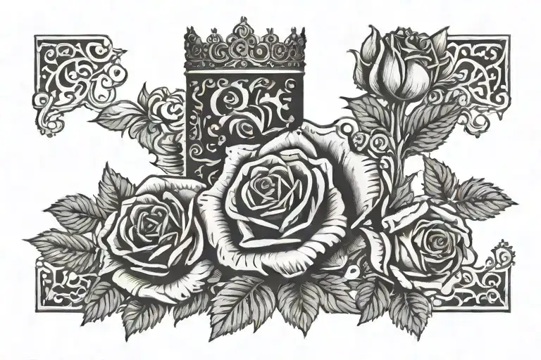 Roses And King And Queen Card Design Featuring