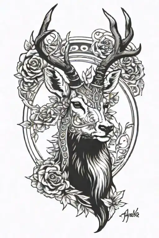 Black Buck With A Halo In The Black Bucks Memory